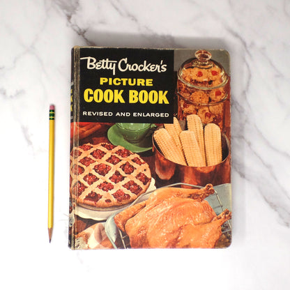 Vintage Betty Crocker's Picture Cook Book - Ring-bound, 2nd Edition / 4th Printing with Bonus Frankly Fancy Foods Booklet (1956)