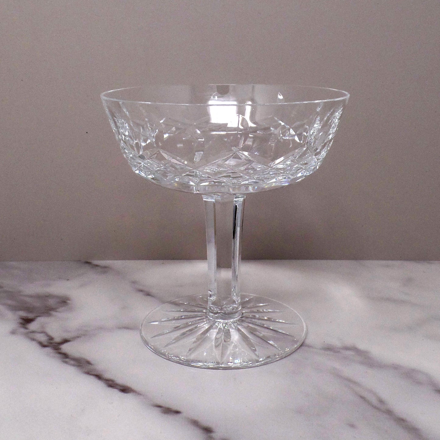 Vintage Waterford Crystal Lismore Champagne Coupe / Tall Sherbet Glass