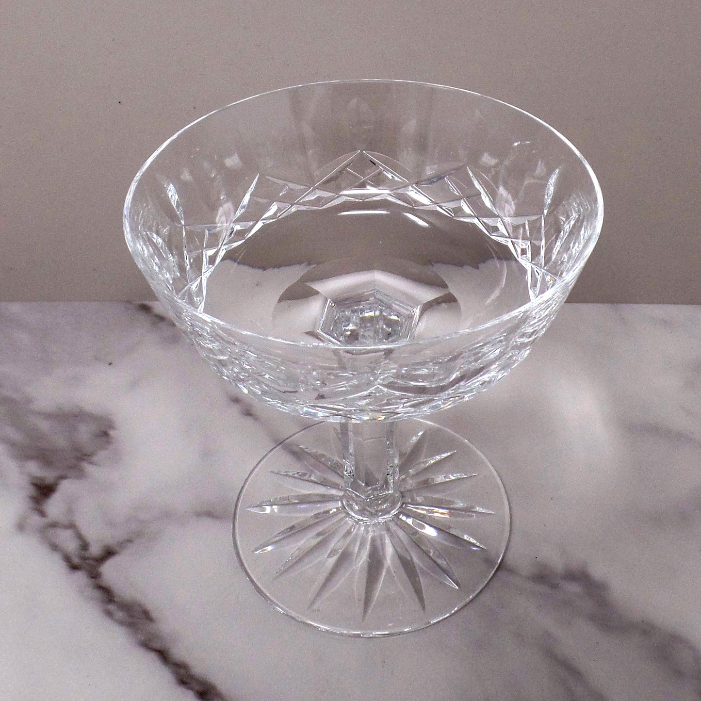 Vintage Waterford Crystal Lismore Champagne Coupe / Tall Sherbet Glass