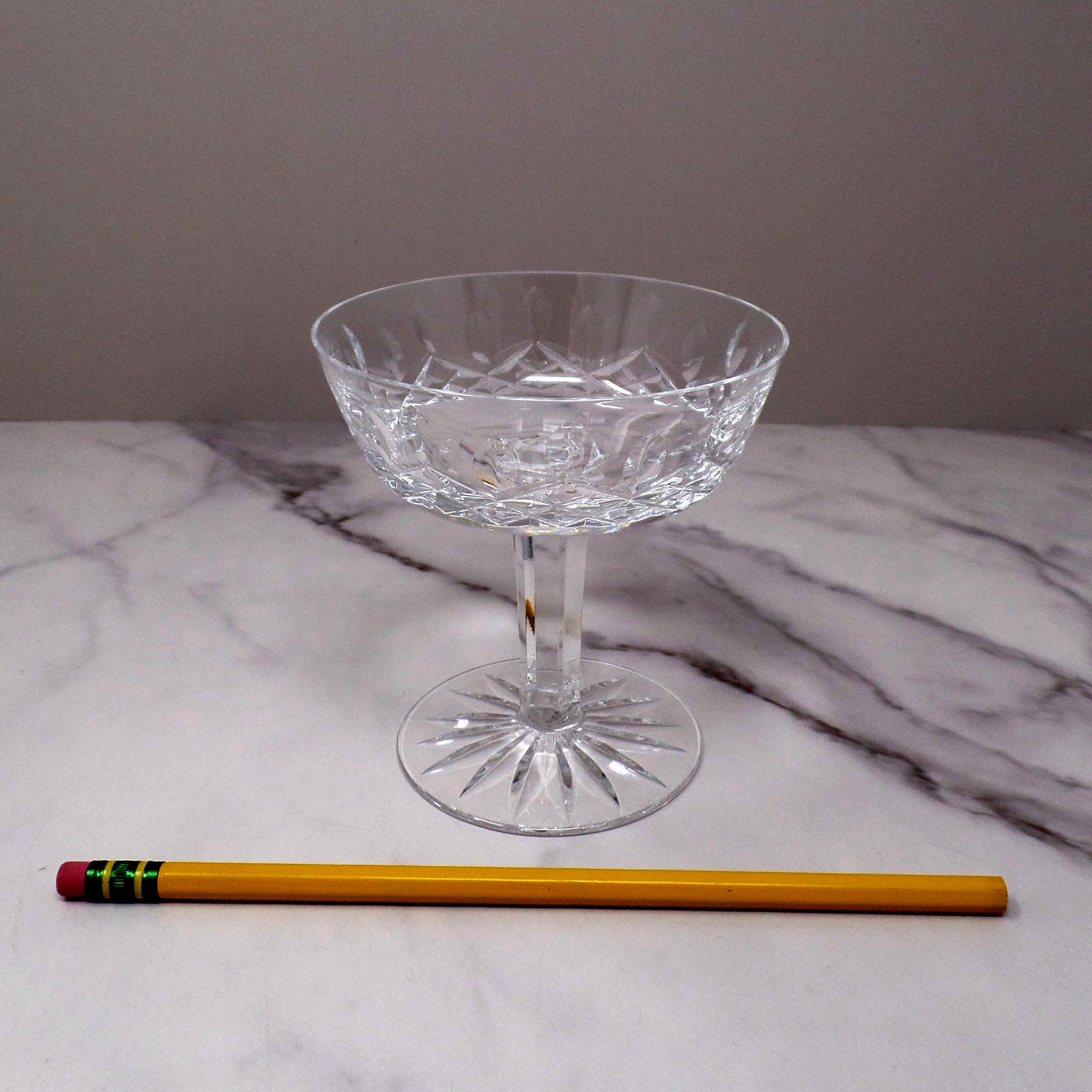 Vintage Waterford Crystal Lismore Champagne Coupe / Tall Sherbet Glass