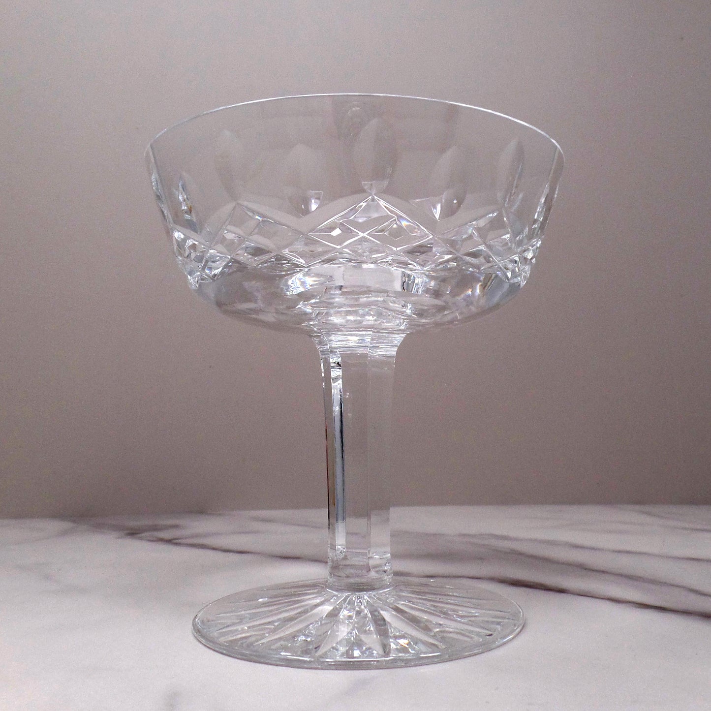 Vintage Waterford Crystal Lismore Champagne Coupe / Tall Sherbet Glass