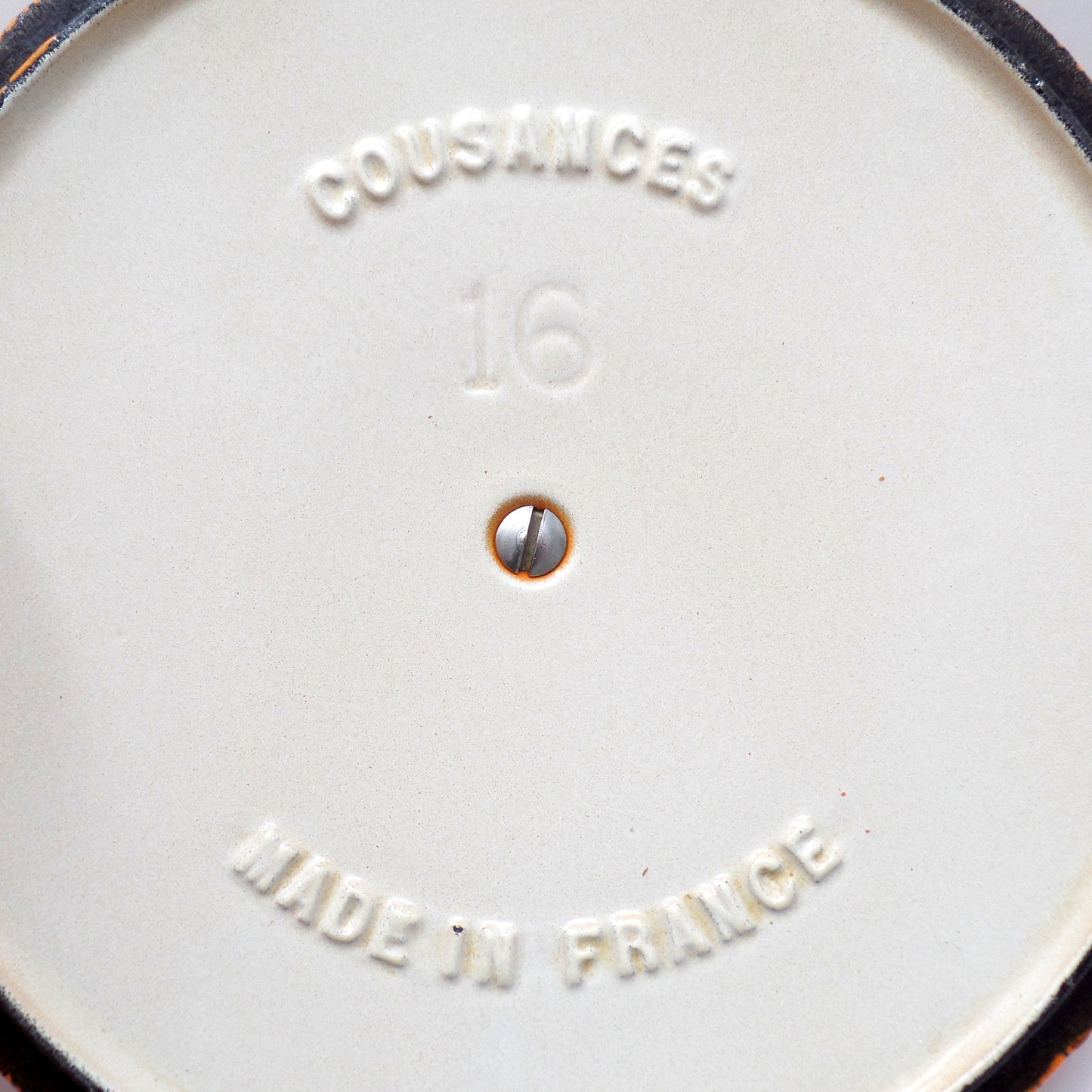 Vintage Cousances Enameled Cast Iron Saucepan / Milkpan with Lid (1 Qt / no. 16) Flame Orange (1960s)