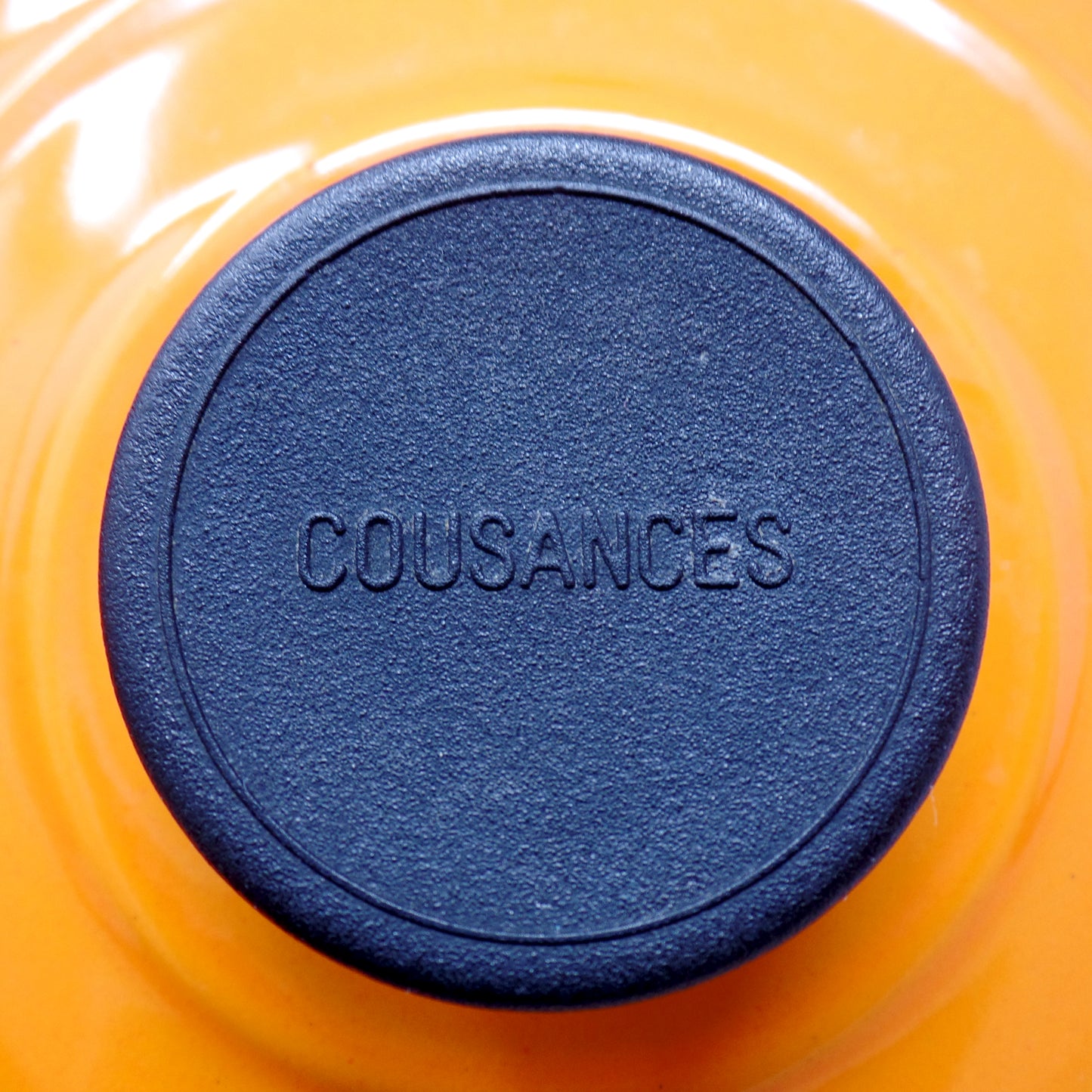 Vintage Cousances Enameled Cast Iron Saucepan / Milkpan with Lid (1 Qt / no. 16) Flame Orange (1960s)