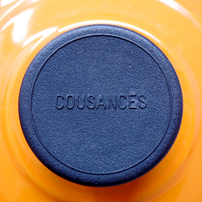 Vintage Cousances Enameled Cast Iron Saucepan / Milkpan with Lid (1 Qt / no. 16) Flame Orange (1960s)