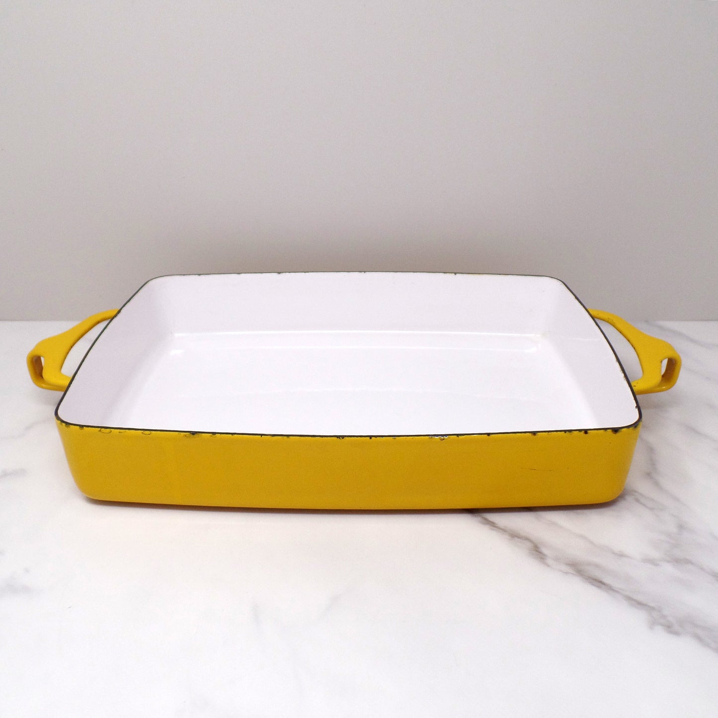 Vintage Dansk Designs IHQ Kobenstyle Jens Quistgaard Yellow Enameled Steel Baking Pan, 10 1/2x8 (1960s)