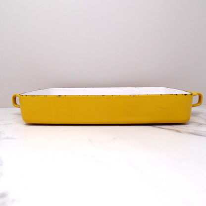 Vintage Dansk Designs IHQ Kobenstyle Jens Quistgaard Yellow Enameled Steel Baking Pan, 10 1/2x8 (1960s)