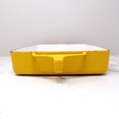Vintage Dansk Designs IHQ Kobenstyle Jens Quistgaard Yellow Enameled Steel Baking Pan, 10 1/2x8 (1960s)