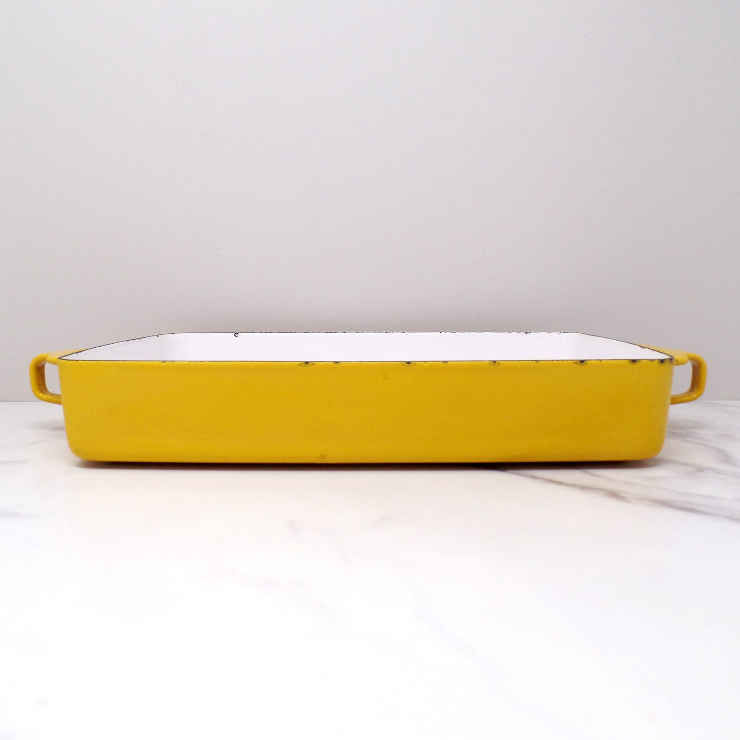 Vintage Dansk Designs IHQ Kobenstyle Jens Quistgaard Yellow Enameled Steel Baking Pan, 10 1/2x8 (1960s)