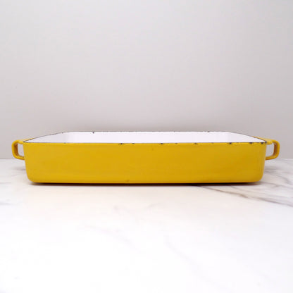 Vintage Dansk Designs IHQ Kobenstyle Jens Quistgaard Yellow Enameled Steel Baking Pan, 10 1/2x8 (1960s)