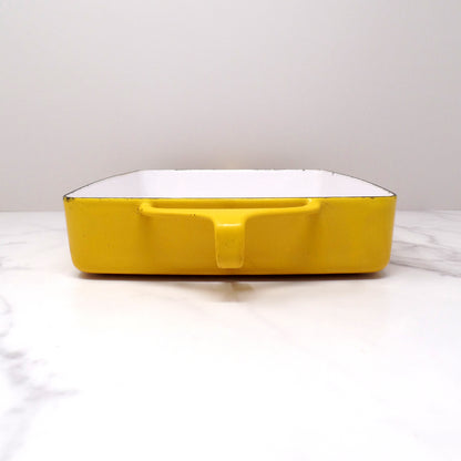 Vintage Dansk Designs IHQ Kobenstyle Jens Quistgaard Yellow Enameled Steel Baking Pan, 10 1/2x8 (1960s)