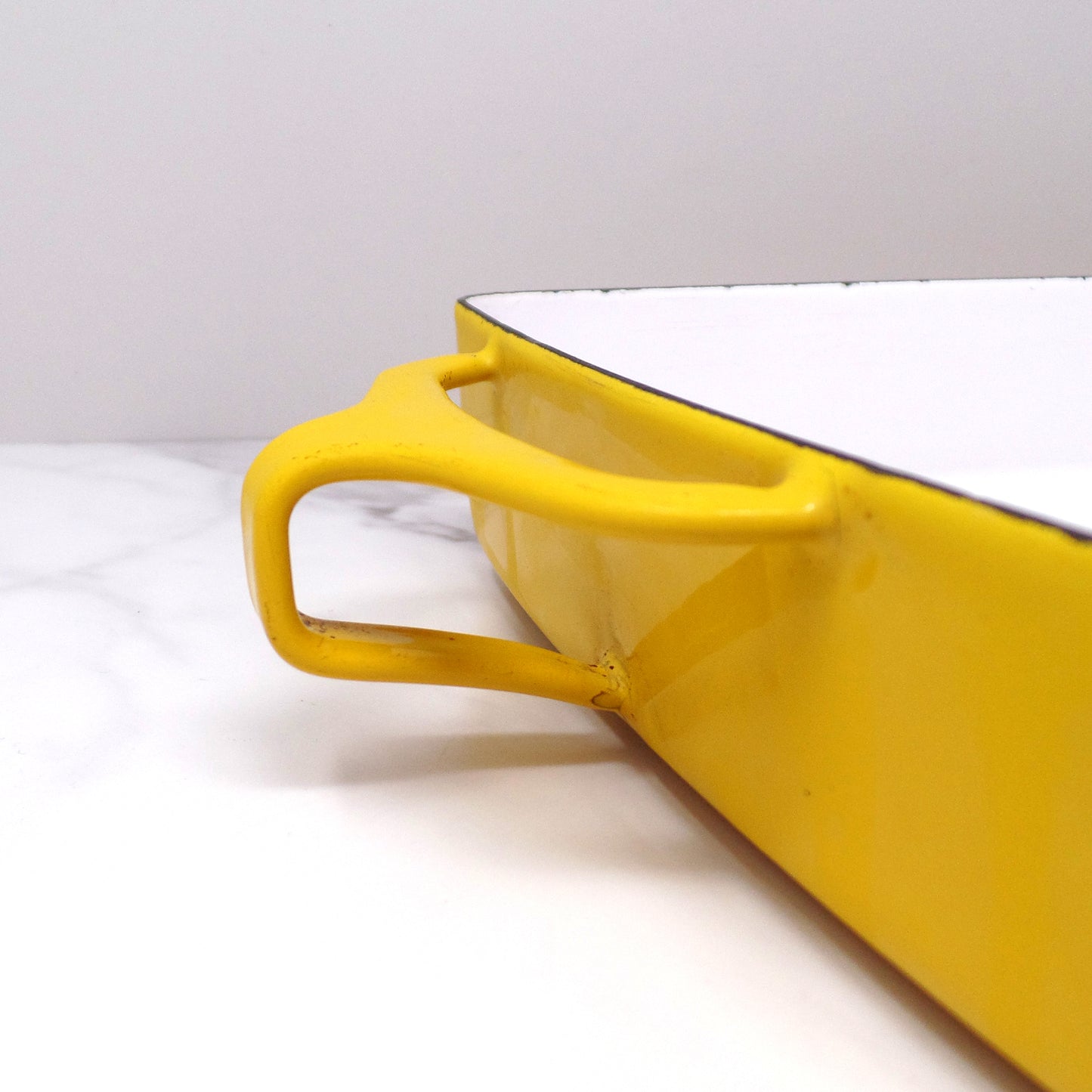 Vintage Dansk Designs IHQ Kobenstyle Jens Quistgaard Yellow Enameled Steel Baking Pan, 10 1/2x8 (1960s)