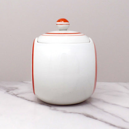 Vintage Japanese Ceramic Sugar Bowl, Flowers on Steps (1940s)