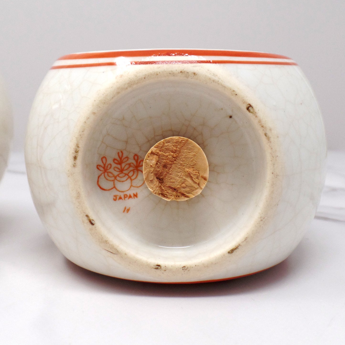 Vintage Japanese Ceramic Salt and Pepper Shakers, Flowers on Steps (1940s)