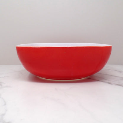 Vintage Pyrex 525B-035, 2 1/2 Qt Square Hostess Bowl, Red (1949-59)