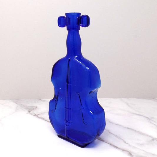 Vintage Blue Glass Violin Bottle