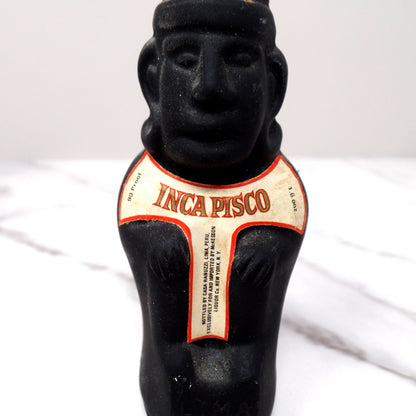 Pisco Caramba Ranuzzi Peruvian Head Inca Liquor Bottles, Large & Mini (1970s)