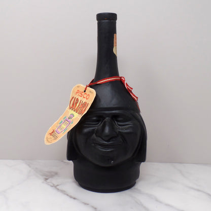 Pisco Caramba Ranuzzi Peruvian Head Inca Liquor Bottles, Large & Mini (1970s)