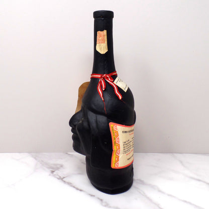 Pisco Caramba Ranuzzi Peruvian Head Inca Liquor Bottles, Large & Mini (1970s)
