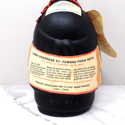 Pisco Caramba Ranuzzi Peruvian Head Inca Liquor Bottles, Large & Mini (1970s)