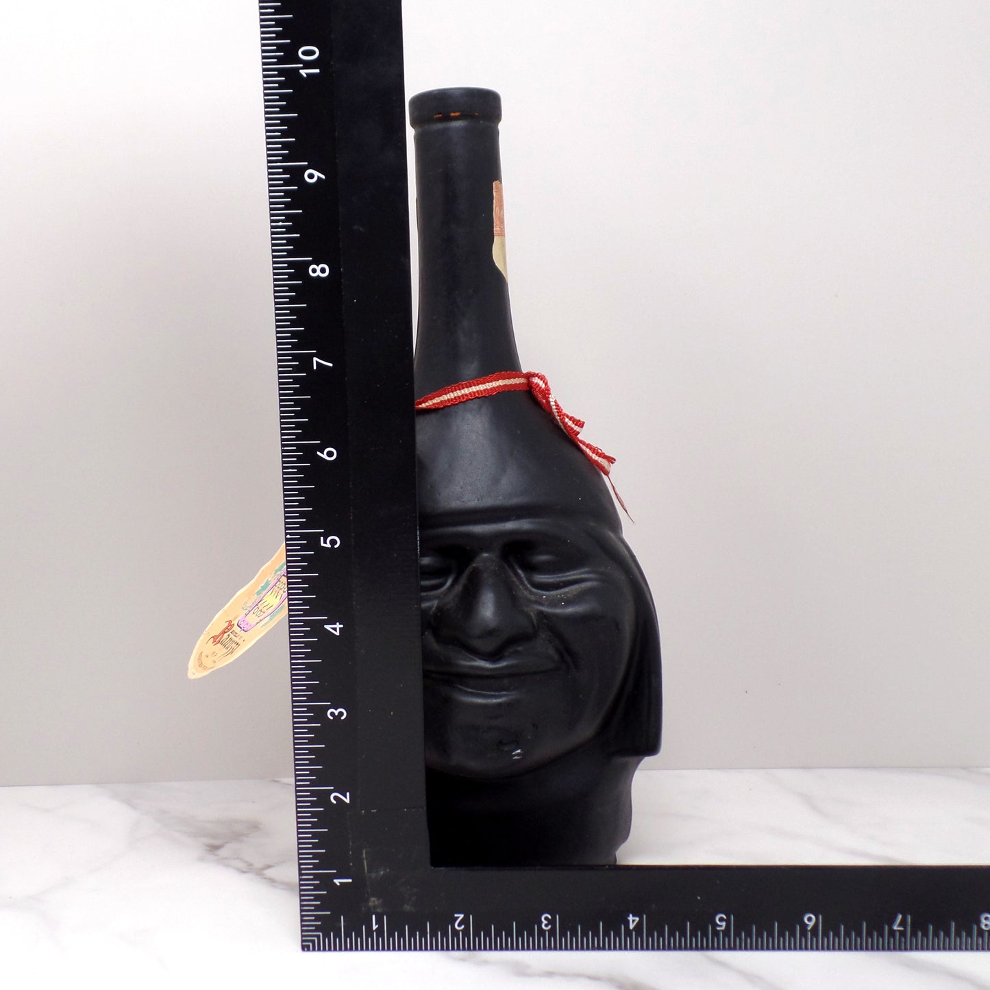 Pisco Caramba Ranuzzi Peruvian Head Inca Liquor Bottles, Large & Mini (1970s)