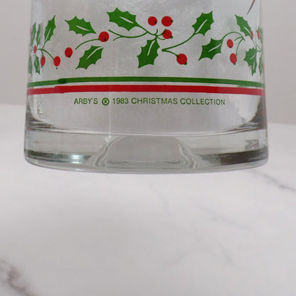 Vintage Arby's Gold-Rimmed 16 oz Highball Christmas Glasses by Libbey - set of 4 (1983)