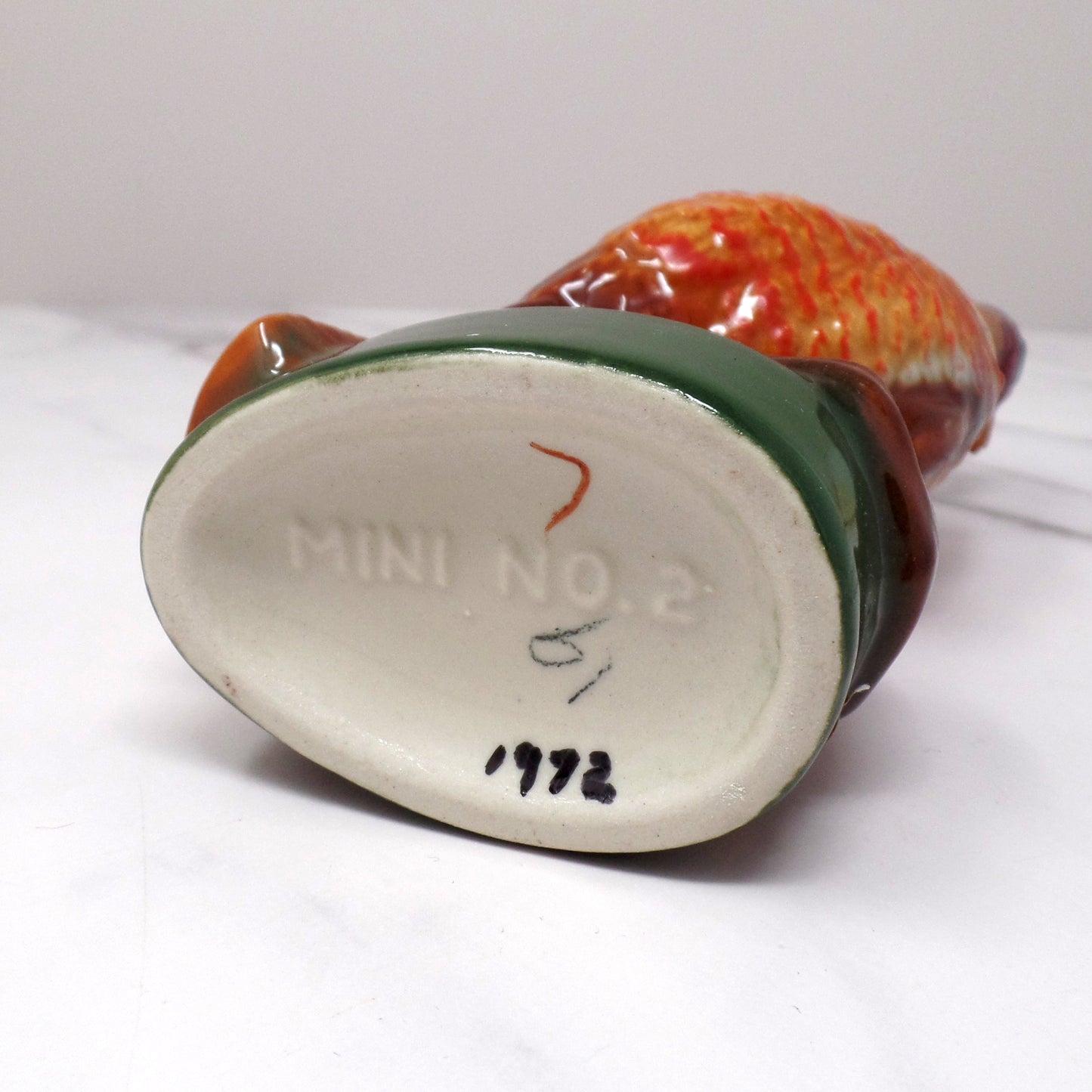 Vintage Ceramic Wild Turkey Mini Decanter in Original Box, Turkey on a Log (1972)