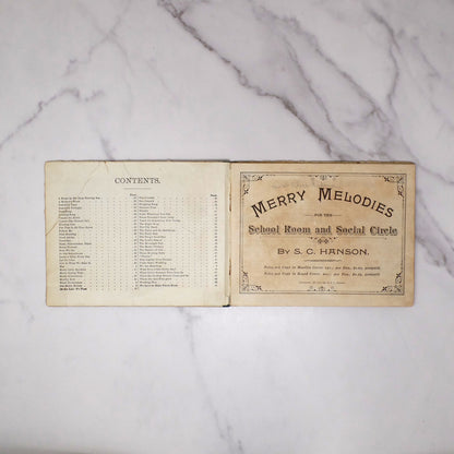 Antique Book: Merry Melodies for the School Room and Social Circle by S.C. Hanson (1895)