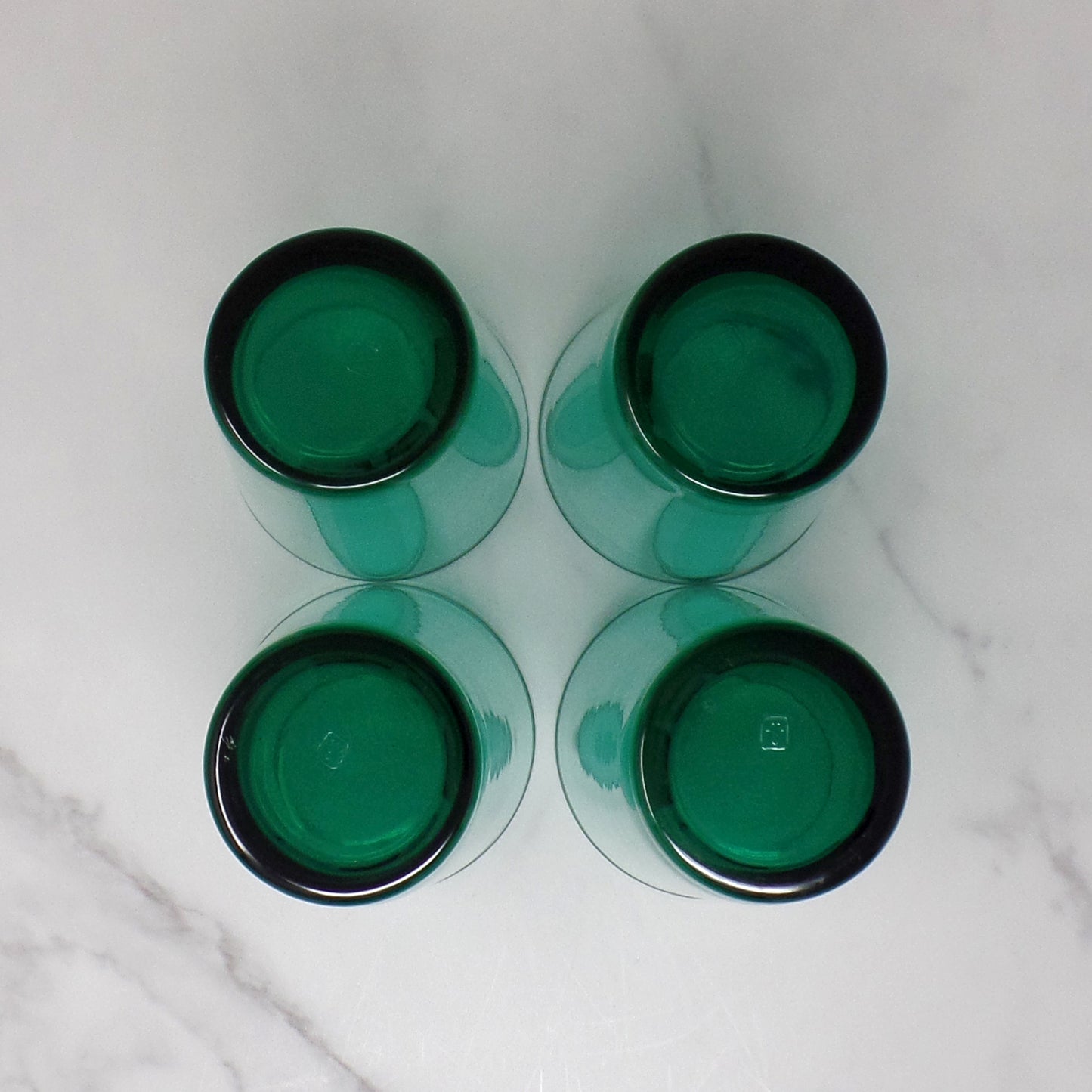 Vintage Anchor Hocking Emerald Green Pint Glasses, 16 oz - set of 4