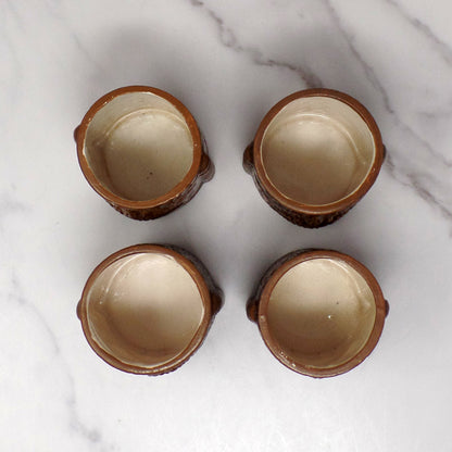 Vintage Quon Quon Ceramic Tiki Cups, set of 4 (1960s)