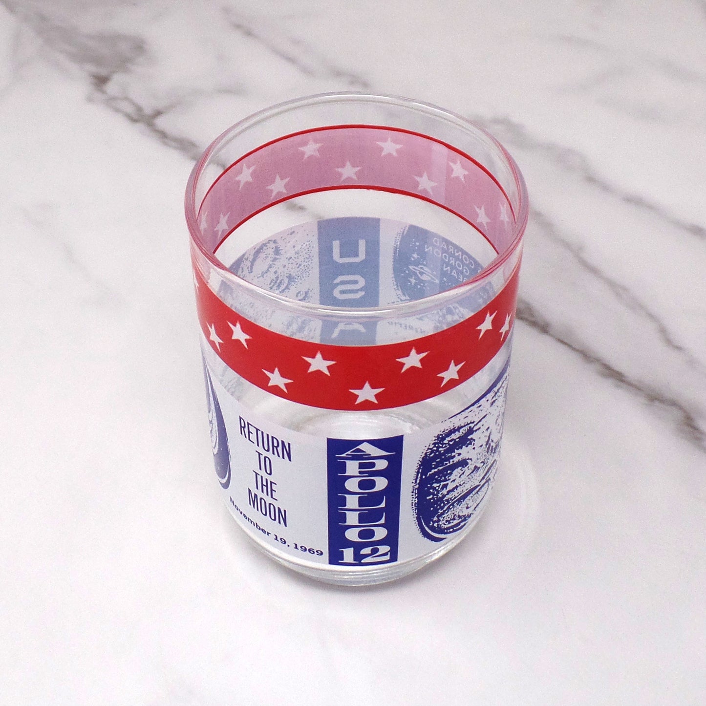 Vintage Libbey Apollo 12 NASA Moon Mission Lowball / Juice Glass, set of 2 (1969)