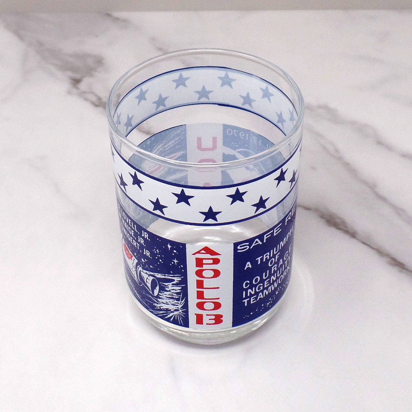 Vintage Libbey Apollo 13 NASA Moon Mission Lowball / Juice Glass, set of 2 (1970)