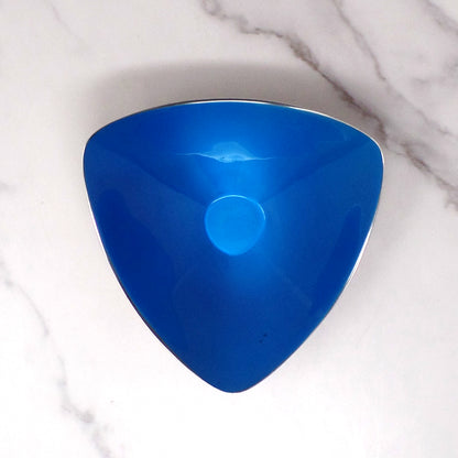 Vintage Reed & Barton Blue Enamel Silverplate Triangular Bowl, 241 (1960s)