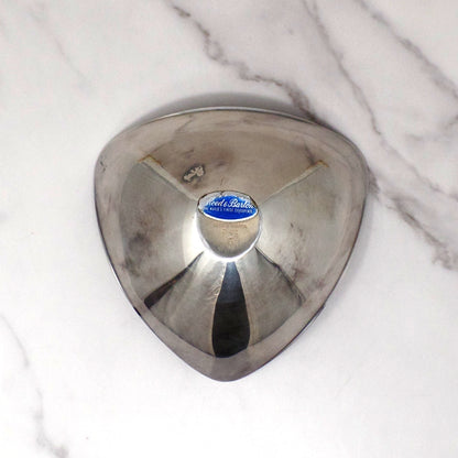Vintage Reed & Barton Blue Enamel Silverplate Triangular Bowl, 241 (1960s)