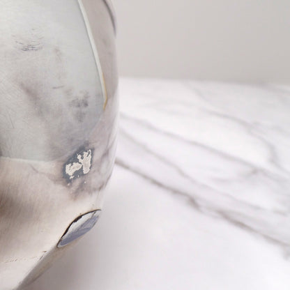 Vintage Reed & Barton Blue Enamel Silverplate Triangular Bowl, 241 (1960s)