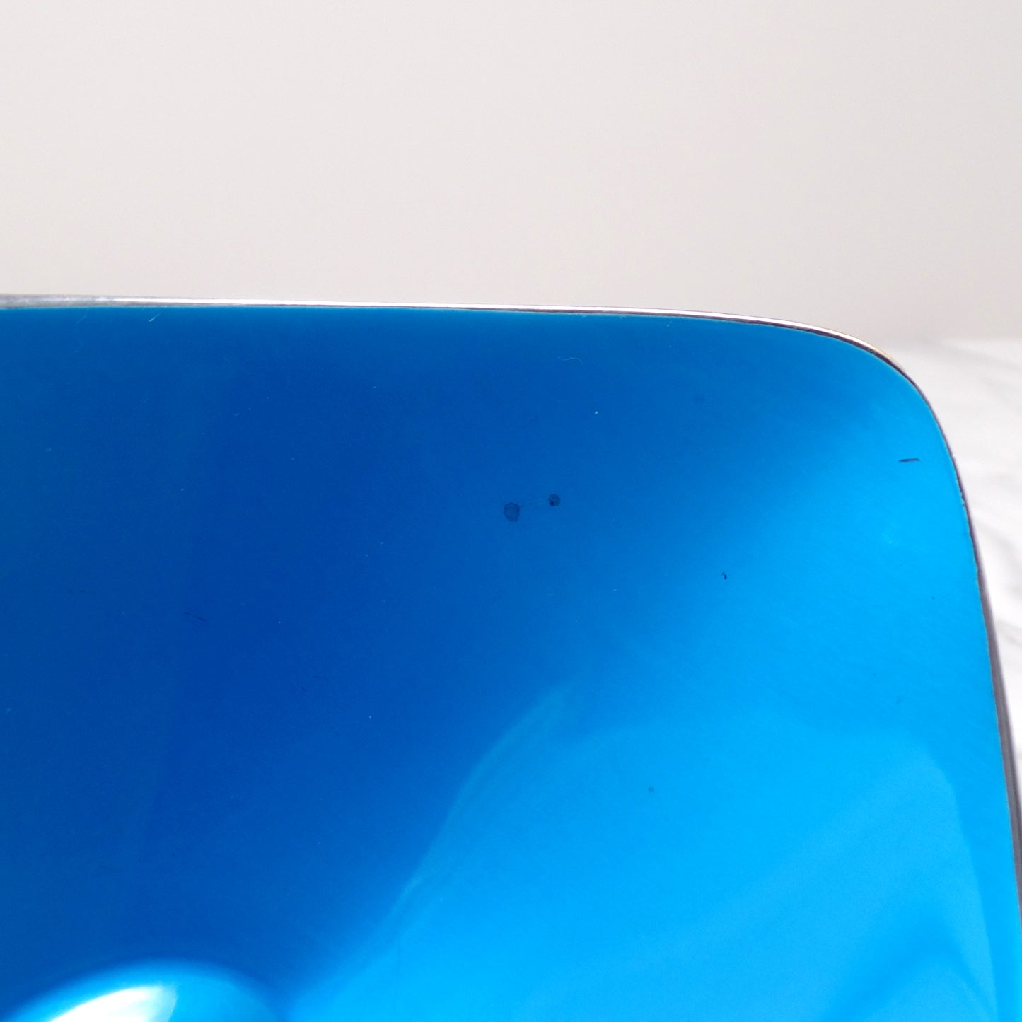 Vintage Reed & Barton Blue Enamel Silverplate Triangular Bowl, 241 (1960s)