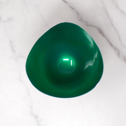 Vintage Carl Christiansen Green Enamel Silverplate Wave Bowl (1960s)