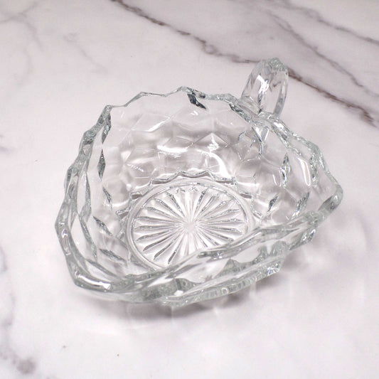 Vintage Fostoria American Clear (2056) Small Handled Three-cornered Nappy Bowl (501)