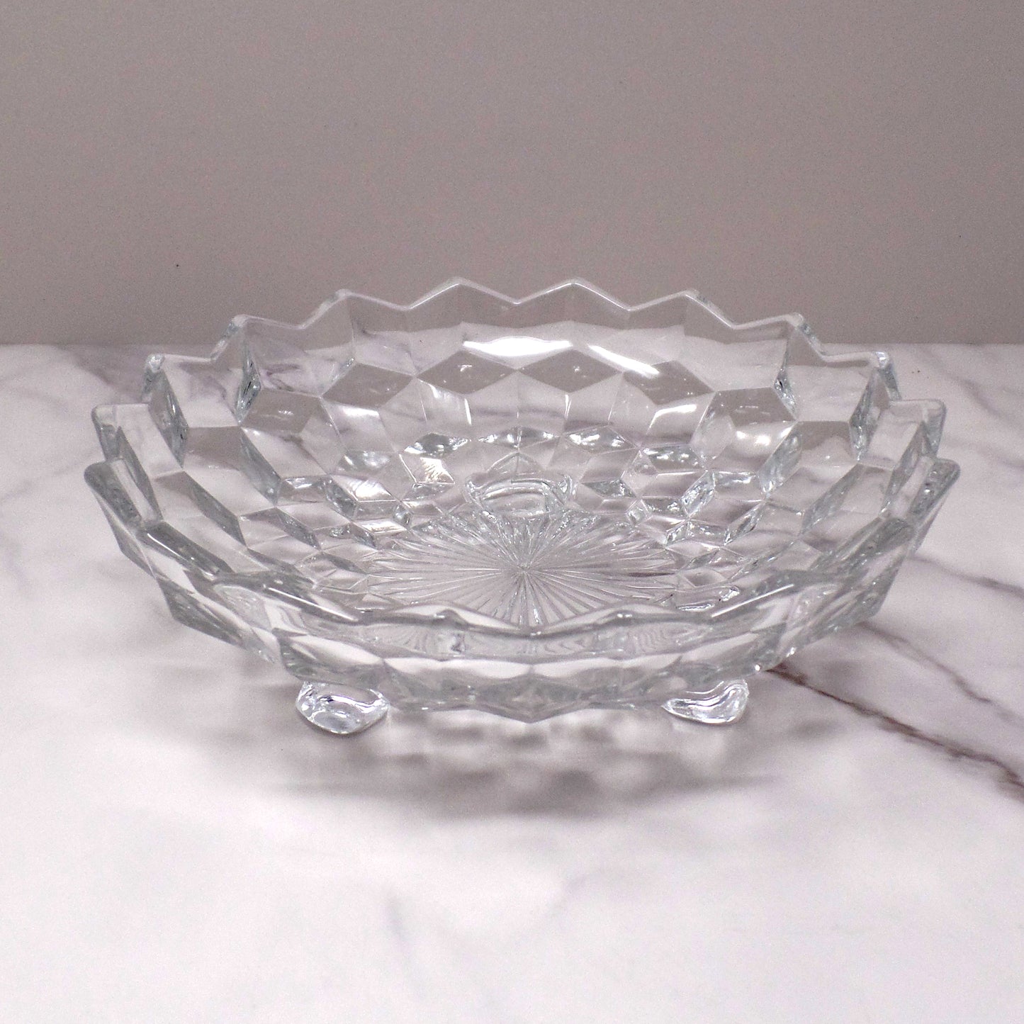 Vintage Fostoria American Clear (2056) Three-toed Bon Bon (137)