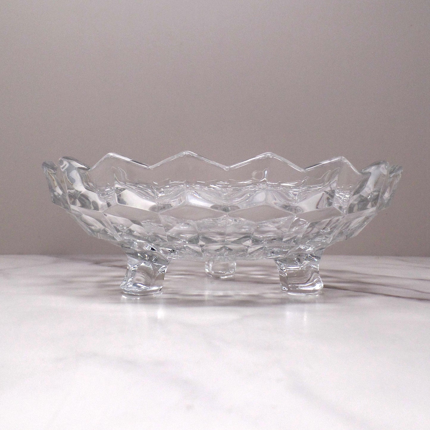 Vintage Fostoria American Clear (2056) Three-toed Bon Bon (137)