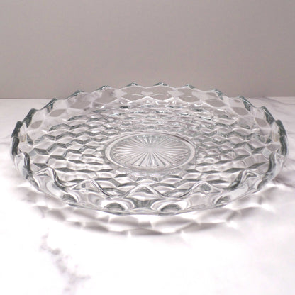 Vintage Fostoria American Clear (2056) Large Round Crystal Platter with High Sides
