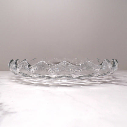 Vintage Fostoria American Clear (2056) Large Round Crystal Platter with High Sides