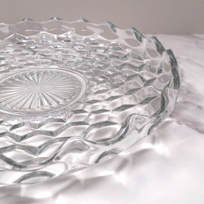 Vintage Fostoria American Clear (2056) Large Round Crystal Platter with High Sides