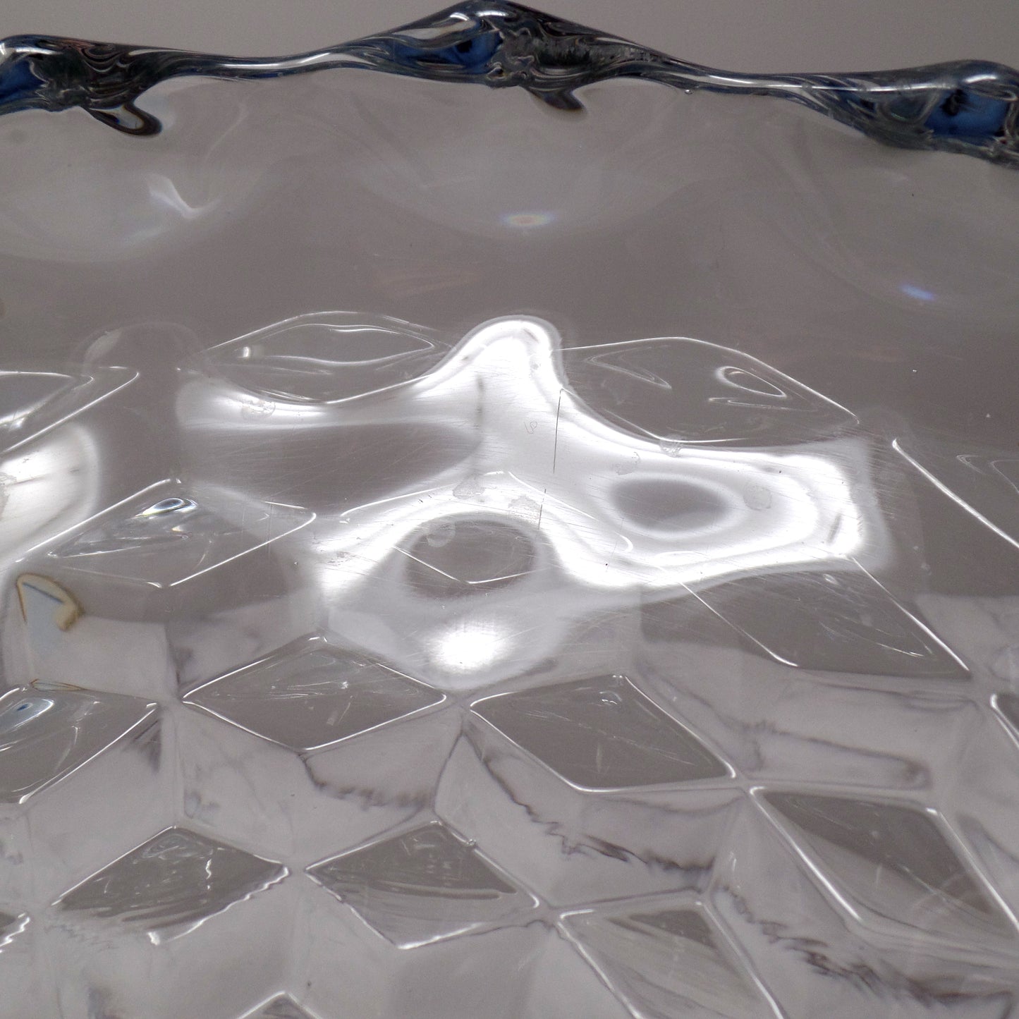 Vintage Fostoria American Clear (2056) Large Round Crystal Platter with High Sides