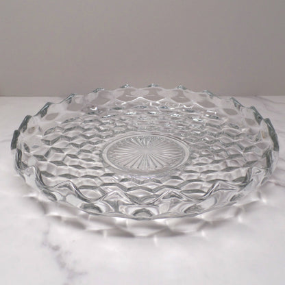 Vintage Fostoria American Clear (2056) Large Round Crystal Platter with High Sides