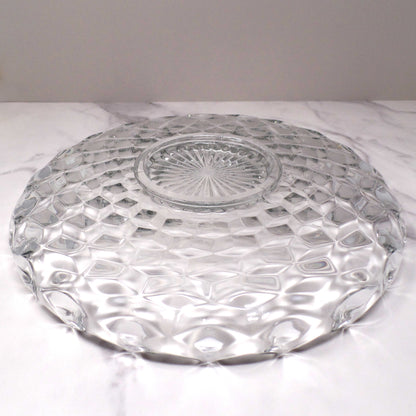 Vintage Fostoria American Clear (2056) Large Round Crystal Platter with High Sides