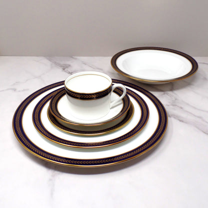 Vintage Coalport Bone China Blue Wheat 6 piece Place Setting (1972-93)