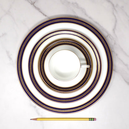 Vintage Coalport Bone China Blue Wheat 6 piece Place Setting (1972-93)