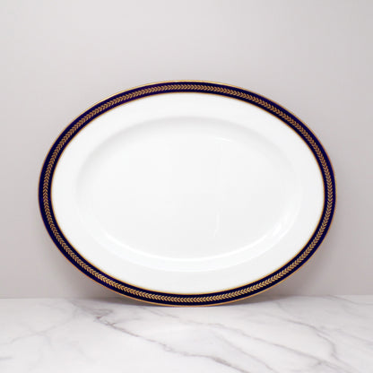 Vintage Coalport Bone China Blue Wheat 15 1/2" Serving Platter (1972-93)