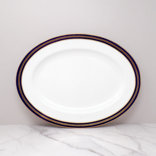 Vintage Coalport Bone China Blue Wheat 15 1/2" Serving Platter (1972-93)