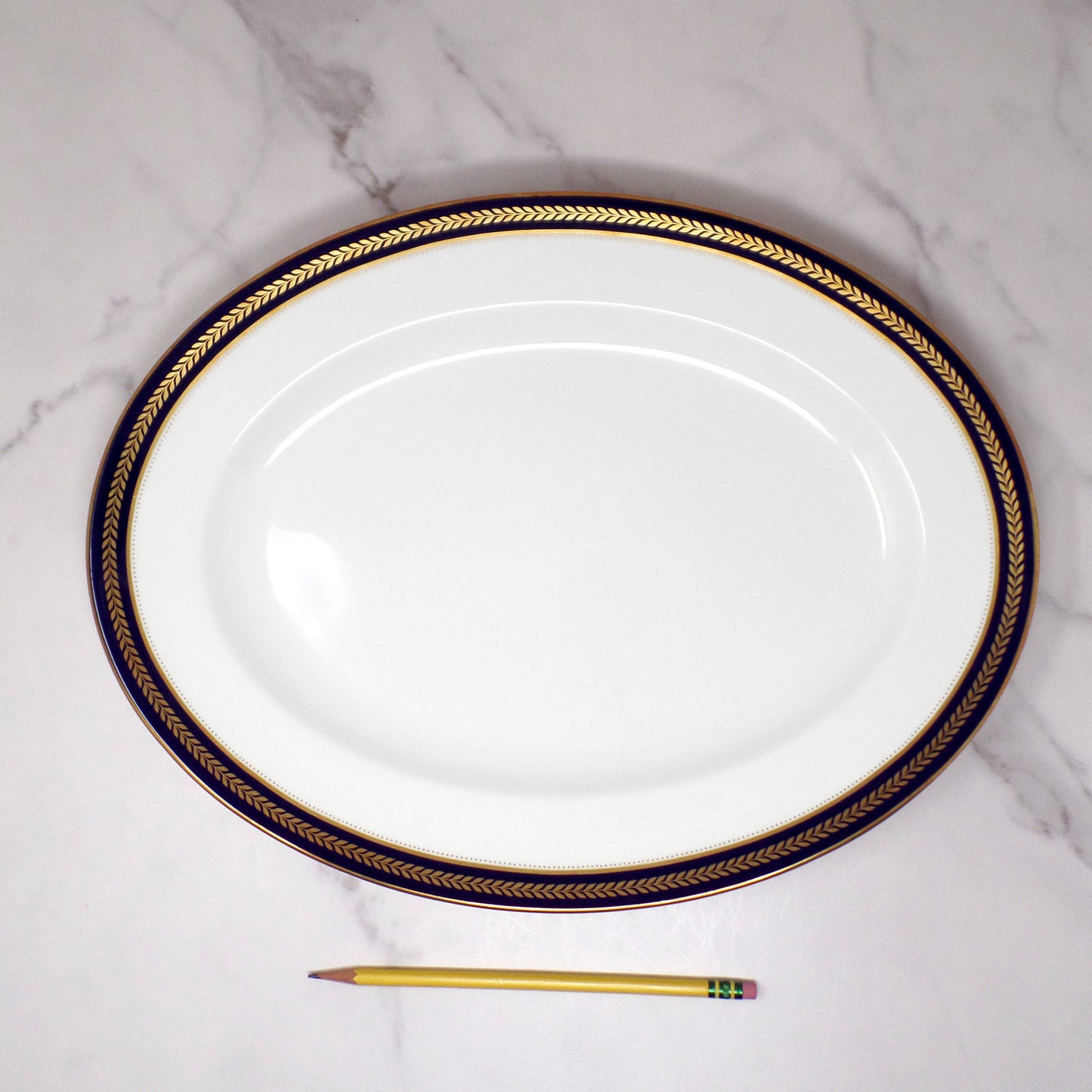 Vintage Coalport Bone China Blue Wheat 15 1/2" Serving Platter (1972-93)